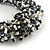 Black/ White/ Transparent Glass Bead Chunky Weaved Bracelet - 17cm L/ 2cm Ext - view 5