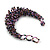Black/ Lavender/ Peacock Glass Bead Chunky Weaved Bracelet - 16cm L/ 2cm Ext/ Small - view 4