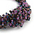 Black/ Lavender/ Peacock Glass Bead Chunky Weaved Bracelet - 16cm L/ 2cm Ext/ Small - view 5