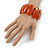 Fancy Burnt Orange Acrylic Bead Flex Bracelet - 18cm L/ Large - view 2