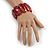 Fancy Raspberry Red Acrylic Bead Flex Bracelet - 19cm L/ Large - view 2