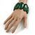 Fancy Green Acrylic Bead Flex Bracelet - 19cm L/ Large - view 2