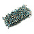 Wide Glass Bead Flex Bracelet (Light Blue/ White) - 18cm L/ Medium - view 4