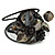 Black Shell Bead Flower Wired Flex Bracelet - Adjustable - view 4