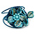 Light Blue Shell Bead Flower Wired Flex Bracelet - Adjustable - view 5