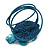 Light Blue Shell Bead Flower Wired Flex Bracelet - Adjustable - view 4