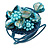 Light Blue Shell Bead Flower Wired Flex Bracelet - Adjustable - view 7