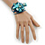 Light Blue Shell Bead Flower Wired Flex Bracelet - Adjustable - view 3
