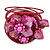 Fuchsia Pink Shell Bead Flower Wired Flex Bracelet - Adjustable - view 3