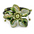 Green Shell Bead Flower Wired Flex Bracelet - Adjustable - view 5