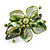Green Shell Bead Flower Wired Flex Bracelet - Adjustable - view 4