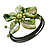 Green Shell Bead Flower Wired Flex Bracelet - Adjustable - view 7