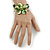 Green Shell Bead Flower Wired Flex Bracelet - Adjustable - view 2