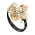 Off White Shell Bead Flower Wired Flex Bracelet - Adjustable - view 5