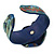 Romantic Blue Flower Leather Cuff Bracelet - Adjustable - view 5
