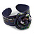Romantic Purple Flower Leather Cuff Bracelet - Adjustable - view 7