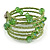 Multistrand Green Glass Bead Coiled Flex Bracelet - view 2