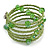 Multistrand Green Glass Bead Coiled Flex Bracelet - view 4