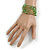 Multistrand Green Glass Bead Coiled Flex Bracelet - view 3