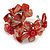 Red Shell Floral Flex Cuff Bracelet - Adjustable - view 5