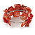 Red Shell Floral Flex Cuff Bracelet - Adjustable - view 6