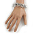 Fancy Transparent/ Silver Acrylic Bead Flex Bracelet - 16cm L- Small - view 2