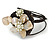Antique White Shell Bead Flower Wired Flex Bracelet - Adjustable - view 5