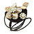 Antique White Shell Bead Flower Wired Flex Bracelet - Adjustable