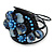 Cobalt Blue Shell Bead Flower Wired Flex Bracelet - Adjustable - view 6
