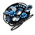 Cobalt Blue Shell Bead Flower Wired Flex Bracelet - Adjustable - view 7