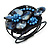 Cobalt Blue Shell Bead Flower Wired Flex Bracelet - Adjustable - view 4