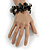 125g Chunky Black Ceramic Beads and Shell Nuggets Flex Bracelet - 18cm L - view 3