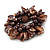 125g Chunky Brown Glass Beads and Shell Nuggets Flex Bracelet - 18cm L - view 2