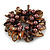 Chunky Brown Shell, Glass Bead Flex Bracelet - 20cm L/ Large