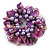 Chunky Purple Shell, Glass Bead Flex Bracelet - 20cm L/ Large