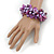 Chunky Purple Shell, Glass Bead Flex Bracelet - 20cm L/ Large - view 3