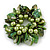 Chunky Green Shell, Glass Bead Flex Bracelet - 20cm L/ Large