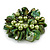 Chunky Green Shell, Glass Bead Flex Bracelet - 20cm L/ Large - view 2