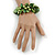 Chunky Green Shell, Glass Bead Flex Bracelet - 20cm L/ Large - view 3