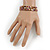 Stylish Glass Beaded Handmade Bracelet In Bronze Tone Metal - 14cm L/ 5cm Ext (For Small Wrist) - view 2