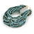 Multistrand Dusty Blue Glass Bead with Shell Motif Flex Bracelet - 19cm L - view 4