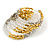 Multistrand Acrylic Bead Coiled Flex Bracelet In Silver, Gold, Transparent - Adjustable - view 3