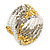 Multistrand Acrylic Bead Coiled Flex Bracelet In Silver, Gold, Transparent - Adjustable - view 4