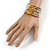 Multistrand Acrylic Bead Coiled Flex Bracelet In Silver, Gold, Transparent - Adjustable - view 2