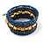 Multistrand Beaded Coiled Flex Bracelet in Blue, Brown, Gold - Adjustable - view 4