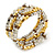 Multistrand Acrylic Bead Coiled Flex Bracelet In Silver, Gold, Brown - Adjustable - view 4