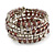 Stylish Beaded Coiled Flex Bracelet In Hues Of Plum, Lavender and Silver - view 3