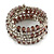 Stylish Beaded Coiled Flex Bracelet In Hues Of Plum, Lavender and Silver - view 4