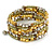 Multistrand Acrylic Bead Coiled Flex Bracelet In Silver, Gold, Olive, Brown - Adjustable - view 3