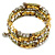 Multistrand Acrylic Bead Coiled Flex Bracelet In Silver, Gold, Olive, Brown - Adjustable - view 4